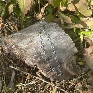 SOLD Sterling Silver Plated Linked Hearts Chain Bracelet